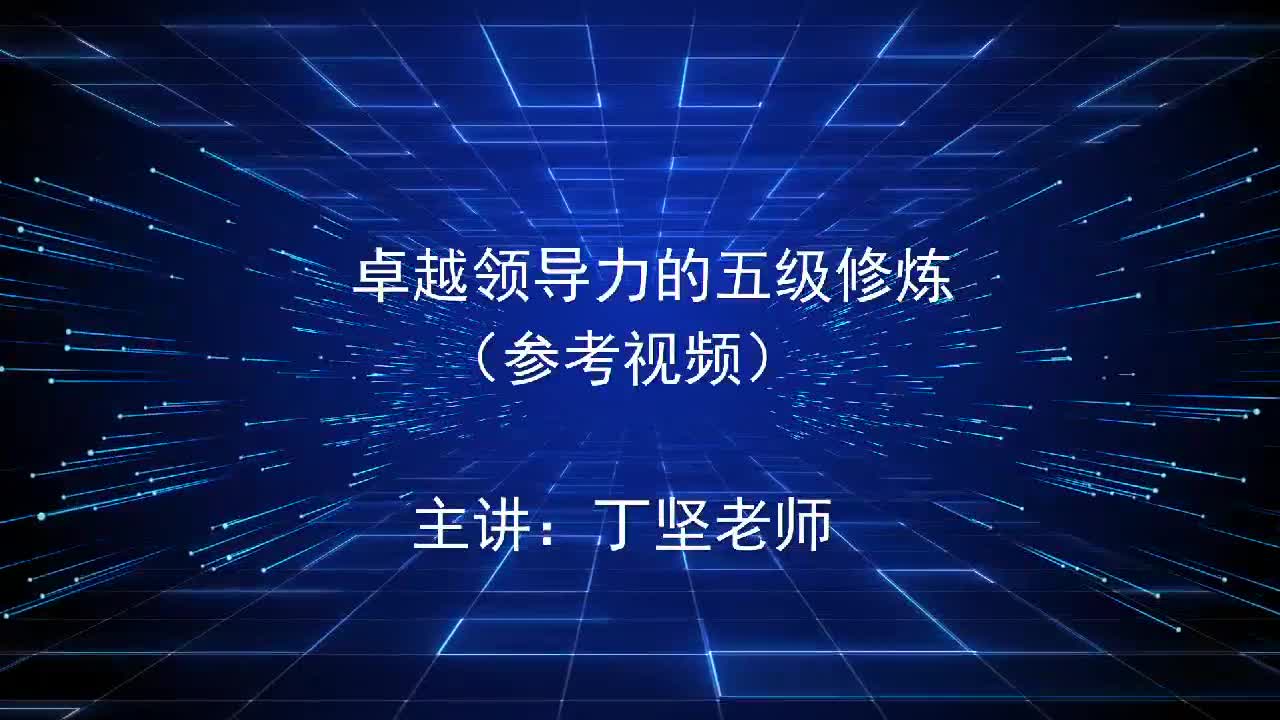 丁坚老师卓越领导力的五级修炼